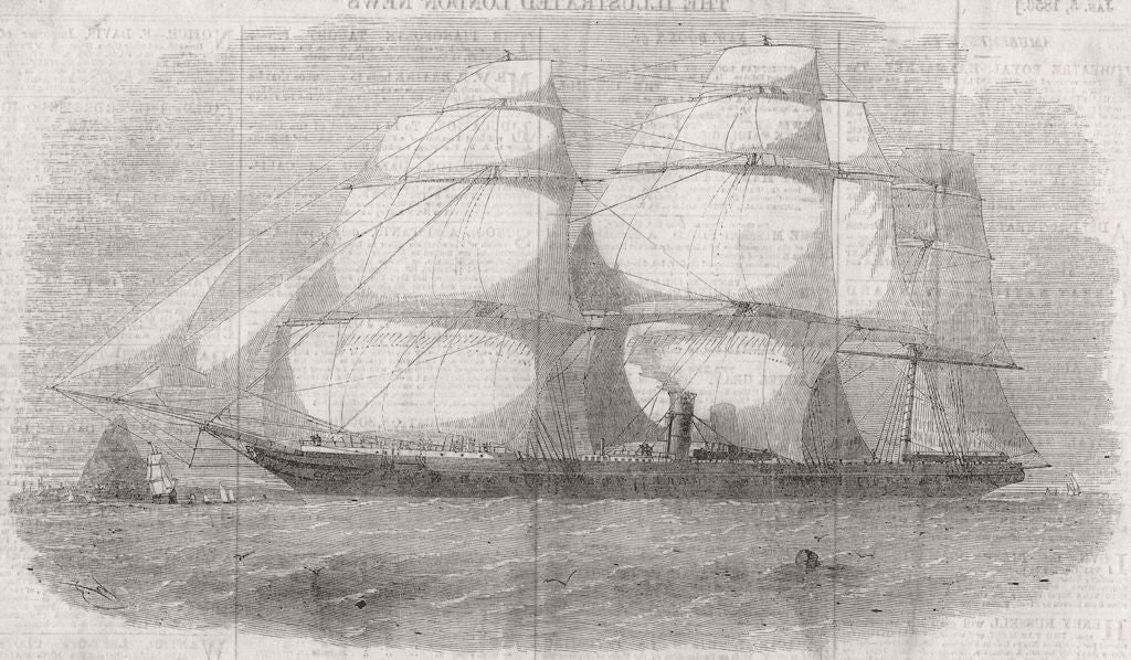 TURKEY. P&O navigation company's new Ship Pera 1856 old antique print picture